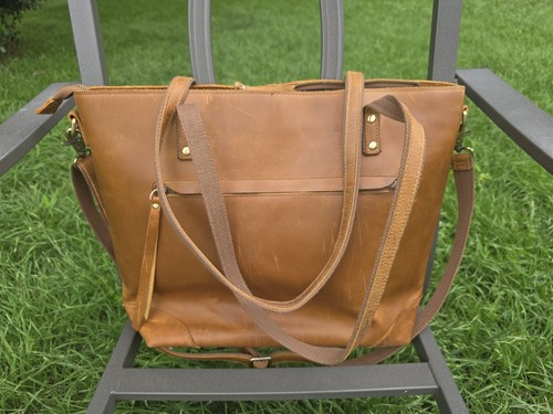 Leather tote cognac - tote,