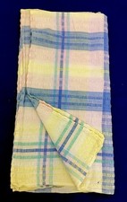 Vintage Retro Square Cotton Seersucker Tablecloth Cottage Core Camper 44"x44"#VG