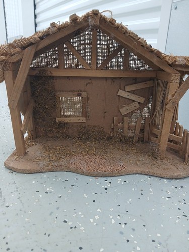 Wooden nativity manger stable - wooden,
