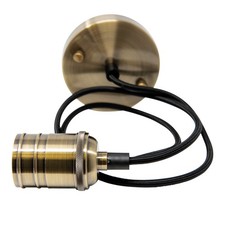 TIME LED Antik E27 Vintage Pendant Light Fitting (Satin Bronze Effect)