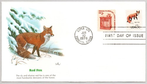 1757g red fox stamp first - #1757g,