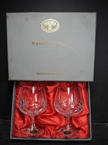 Pair boxed bohemia crystal - pair,