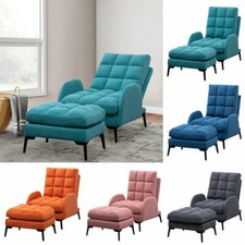 Super Soft Sleeper Sofa Lazy Chair Bed With Footstool Set Recliner Chaise Longue