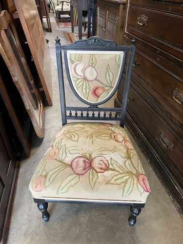 Antique ebonized bedroom chair - bedroom,