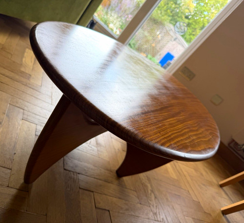 Oval teak coffee table mid - table,