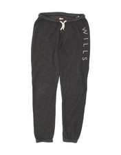 JACK WILLS Womens Graphic Tracksuit Trousers Joggers UK 10 Small Grey OZ07