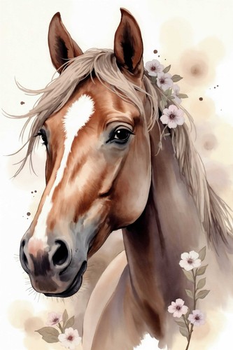 Horse head sticker with