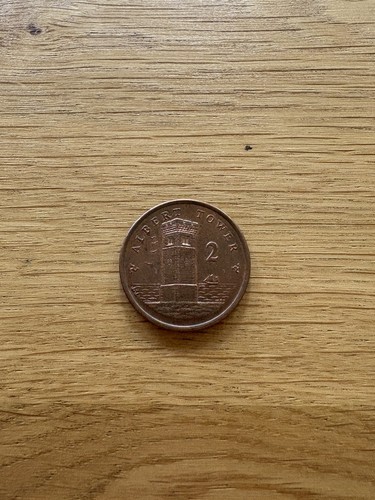 Albert tower two pence coin - tower,