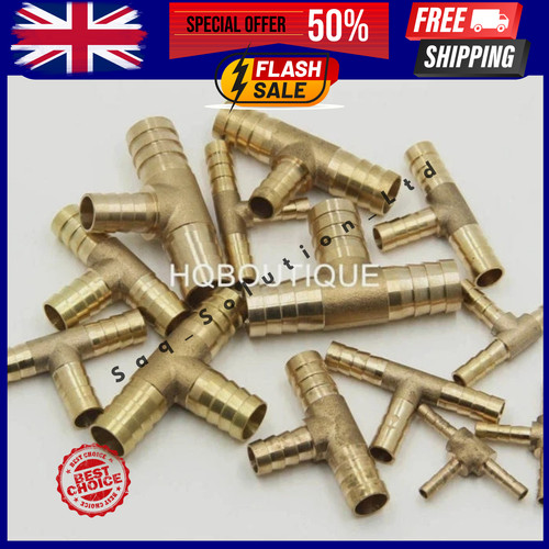 Brass tee reducing hose joiner - reducing,