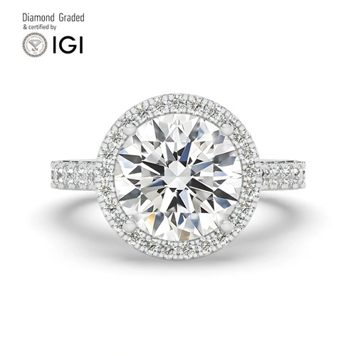 Round diamond engagement - diamond, ring