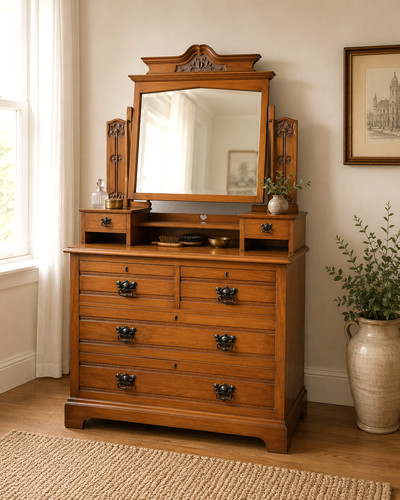 Victorian satinwood dressing - satinwood,