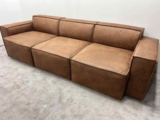 Swyft Modular 3 Seater Sofa Faux Leather Chestnut Model 03 - In Original Boxes