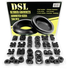 DSL 200PCs Rubber Grommets Blanking Open/Closed Blind Grommet Set Assorted Sizes