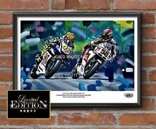 VALENTINO ROSSI MARCO SIMONCELLI limited edition print by Greg Tillett MotoGP A3