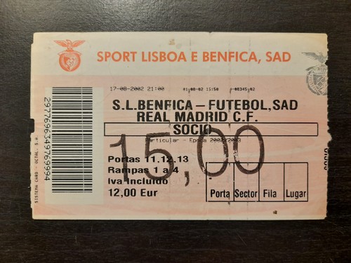 Ticket benfica real - benfica, madrid