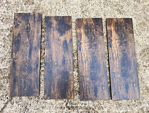 Dark oak coloured shelves - 4x,