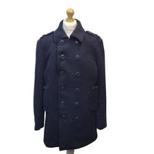 Superdry overcoat navy blue - superdry,
