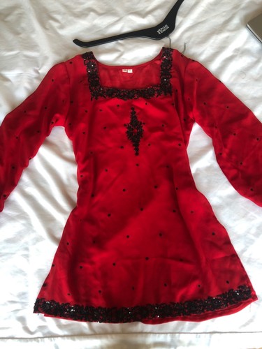 Red indian top with - , black