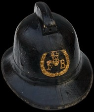 1950's British Army Fire Brigade Cromwell "NFBA" F535 Fire Helmet 