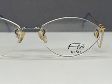 Flair Eyeglasses Frames Woman Round Oval Gold Blue Rimless 624 NP:230€