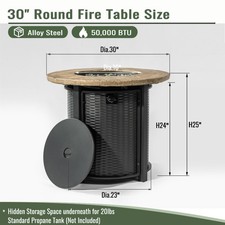 Steel Propane Fire Pit Table