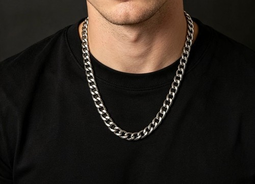 Mens silver cuban - mens, chain