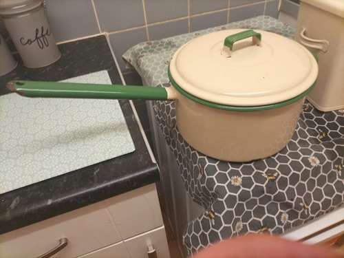 Judge pan and lid has - and, holes