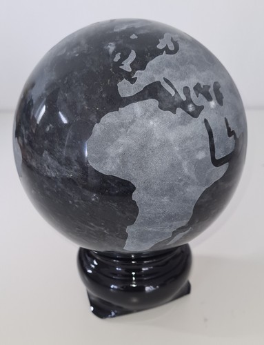 Black marble globe with - black,