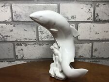 ?RARE?Vintage Poole Pottery white glazed leaping fish salmon / trout?