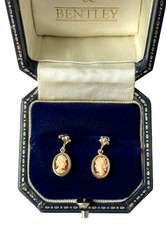 1987 Cameo Earrings 9ct Gold