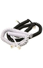 4P4C RJ10 MALE TO MALE TELEPHONE HANDSET SPIRAL WHITE 2m CABLE BANDRIDGE BTL2029
