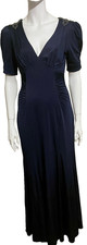Jenny Packham embellished navy evening gown, UK 10, US 6, EU 38 D 36