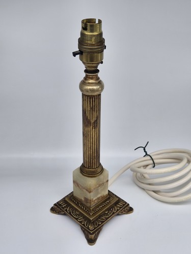 Vintage brass column lamp - column,