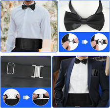 Black Bow Tie Cummerbund for