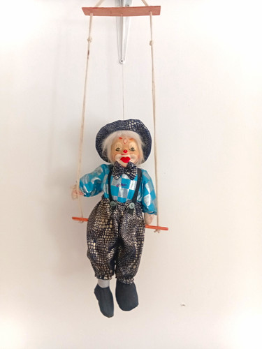 Vintage clown marionette - clown,