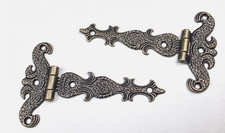 Ornate Hinges for Cabinet Doors Antique Brass Finish 110mm Long Pack of 2 C060