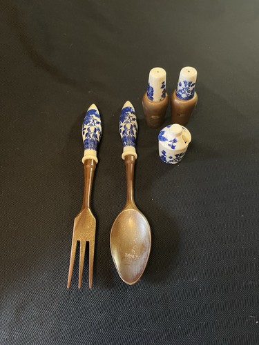Set vintage willow pattern - set,