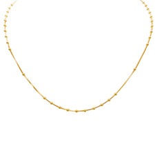 22ct Gold Beaded Necklace High Polished Round Beads Box Chain 16 Inches