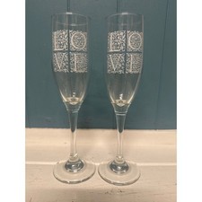 Set of 2 Clear Glass Champagne