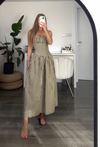 Zara midi striped brown and - midi, in