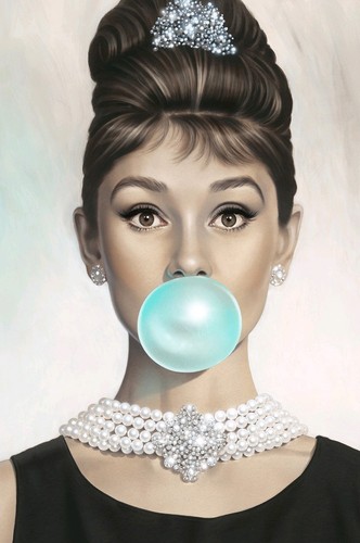 Audrey hepburn blue bubble - hepburn,