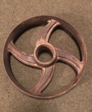ANTIQUE Flywheel Pulley CAST IRON INDUSTRIAL MACHINE AGE  LAMP BASE STEAMPUNK