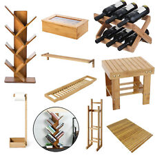 WOODEN BOOK RACK TEA BOX BATH MAT MAGAZINE RAIL STOOL TOILET ROLL HOLDER TOWEL 