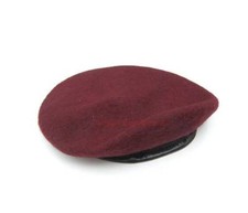 New Black  Maroon Green Beret 100% Wool Leather Banded All sizes ( British army