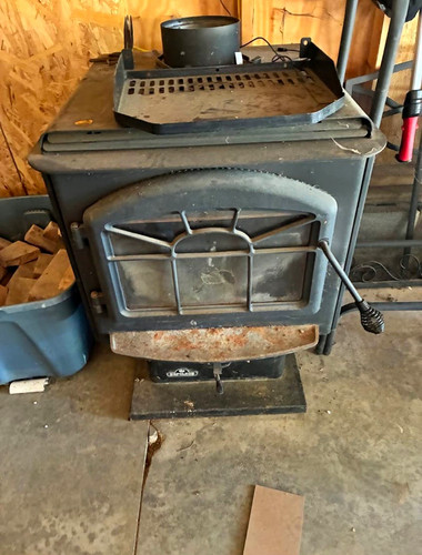 Napoleon wood burning stove - burning,