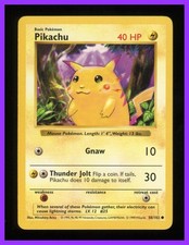 Pikachu - 58/102 - Shadowless Base Set - Red Cheeks Error Card - Pokemon Card