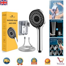 Modern 5-Mode Shower Head & 2M Stainless Steel Hose – Easy Install, Clean Design