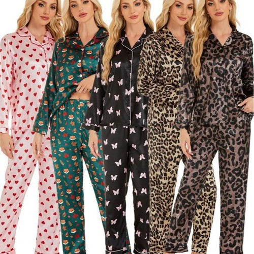 Women satin pajama set - satin,