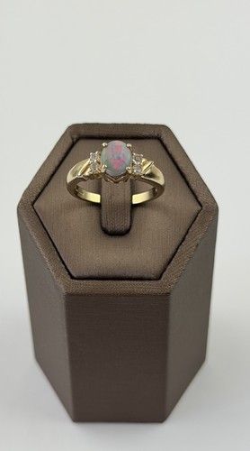 Opal and moissanite - opal,