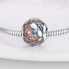 Bee Hive Ball Honeycomb Queen Bumble Bead Charm  Sterling Silver 925